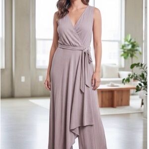 Calvin Klein Elegant Lavender Wrap Jumpsuit